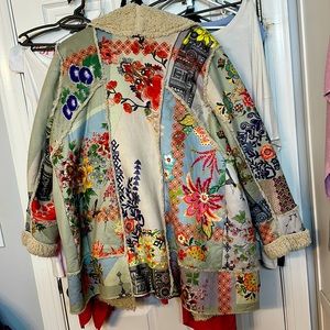 JohnnyWas Sherpa inner fleece outer car coast.